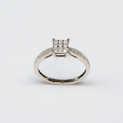 9ct White Gold Diamond Ring